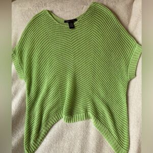 BCBG Maxazria apple green sweater with light green metallic thread, size Small